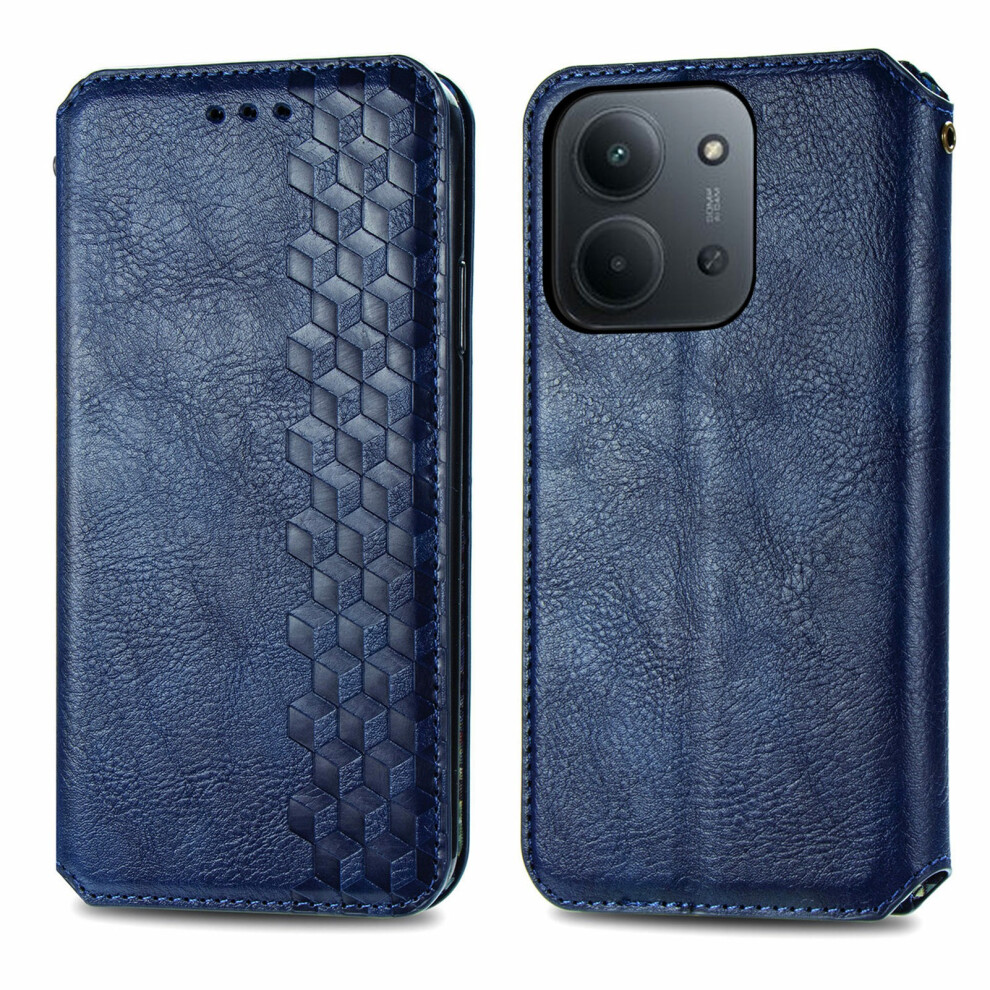 (Blue) Phone Case For Xiaomi Redmi 15C 4G (Eu) (173Mm) / 15C 5G (Eu) (173Mm) / Poco C85 4G (173Mm) Rhombus Imprint Pu Leather Wallet Phon Blue 6914293201089