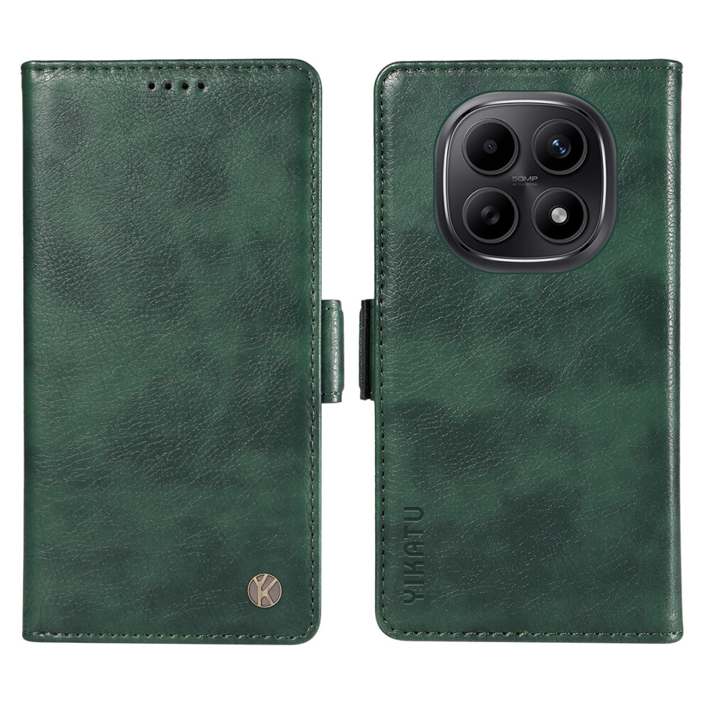 (Green) Yikatu For Xiaomi Poco M8 5G / Redmi Note 15 5G (Global) / 15 4G (Global) Case Yk-007 Litchi Texture Pu Leather Wallet Phone Cove Green 6914297364919