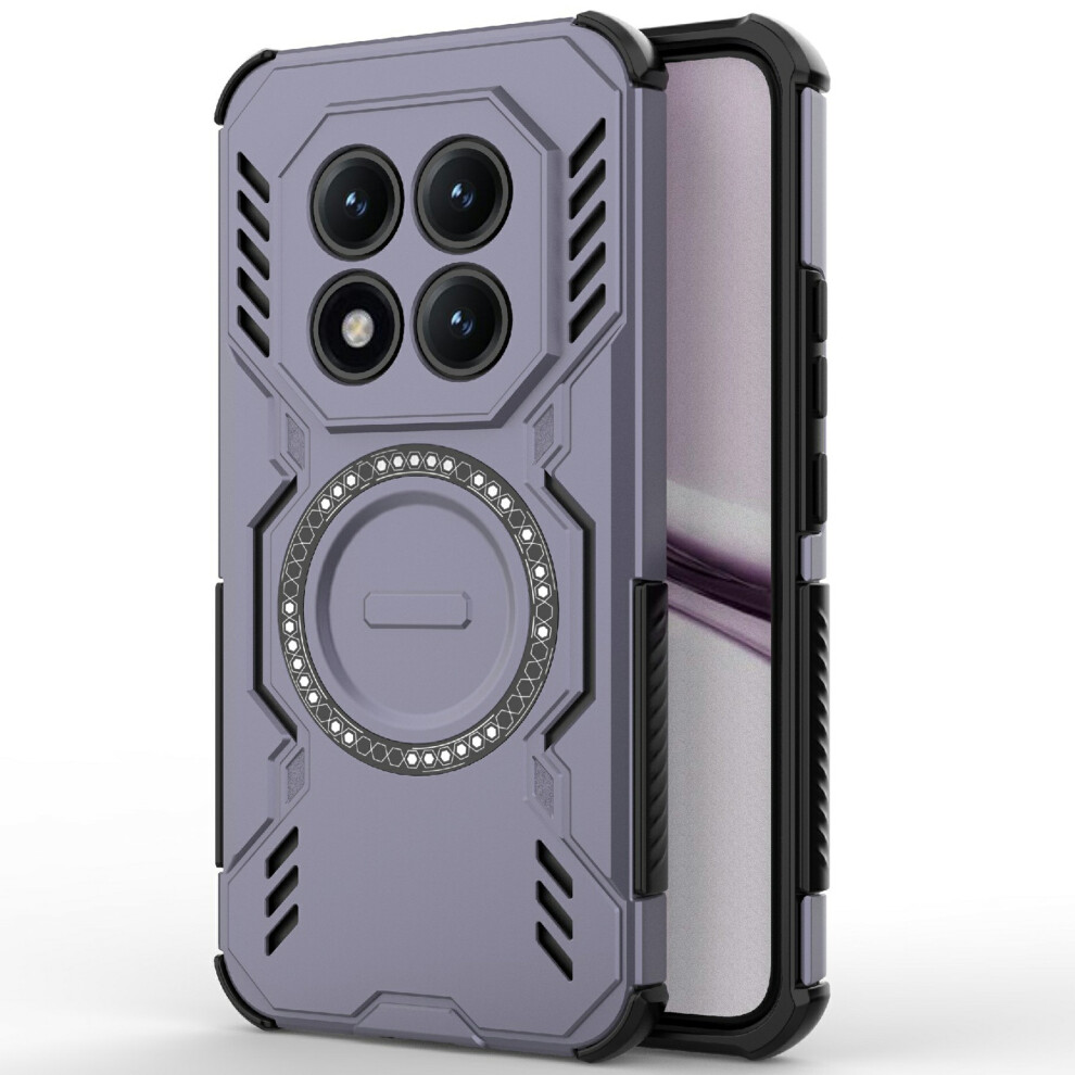 (Purple) For Xiaomi Poco M8 Pro 5G / Redmi Note 15 Pro+ 5G (Global) Magnetic Case Butterfly Armor Hollow Heat Dissipation Pc + Tpu Phone Co Purple 6914293215826