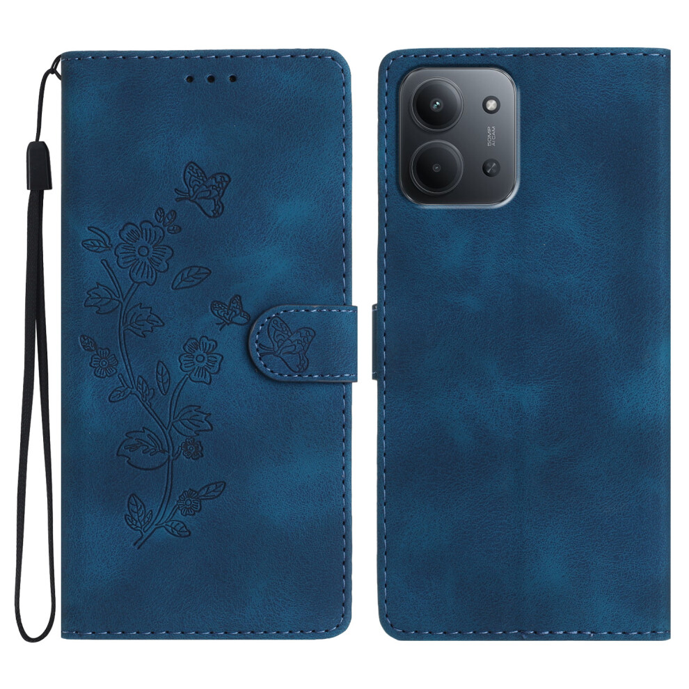 (Blue) Leather Case For Xiaomi Redmi 15C 5G (Eu) (173Mm) / 4G (Eu) (173Mm) / Poco C85 4G (173Mm) Imprinted Flower Phone Cover With Wr Blue 6914291060619