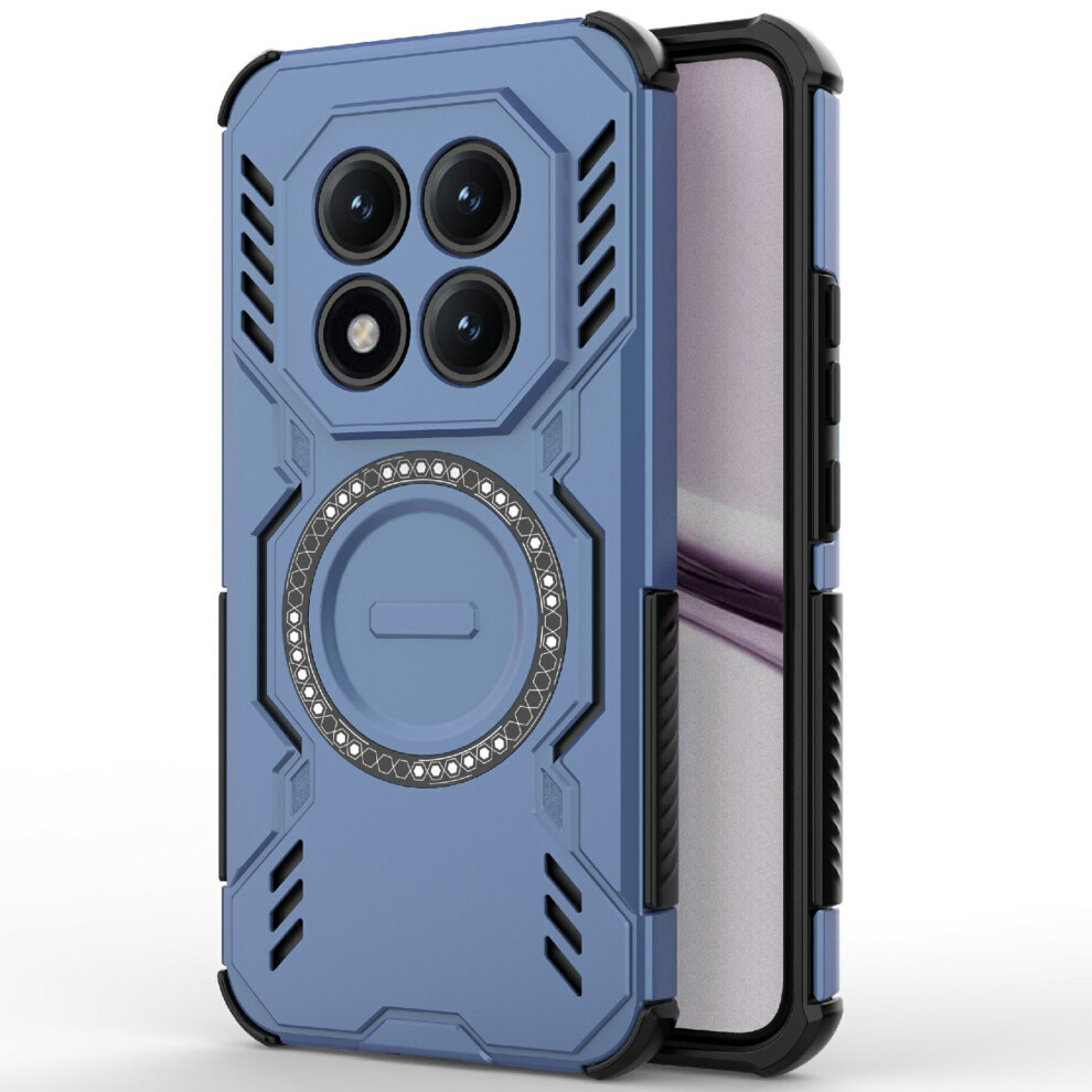 (Blue) For Xiaomi Poco M8 Pro 5G / Redmi Note 15 Pro+ 5G (Global) Magnetic Case Butterfly Armor Hollow Heat Dissipation Pc + Tpu Phone Co Blue 6914298366844