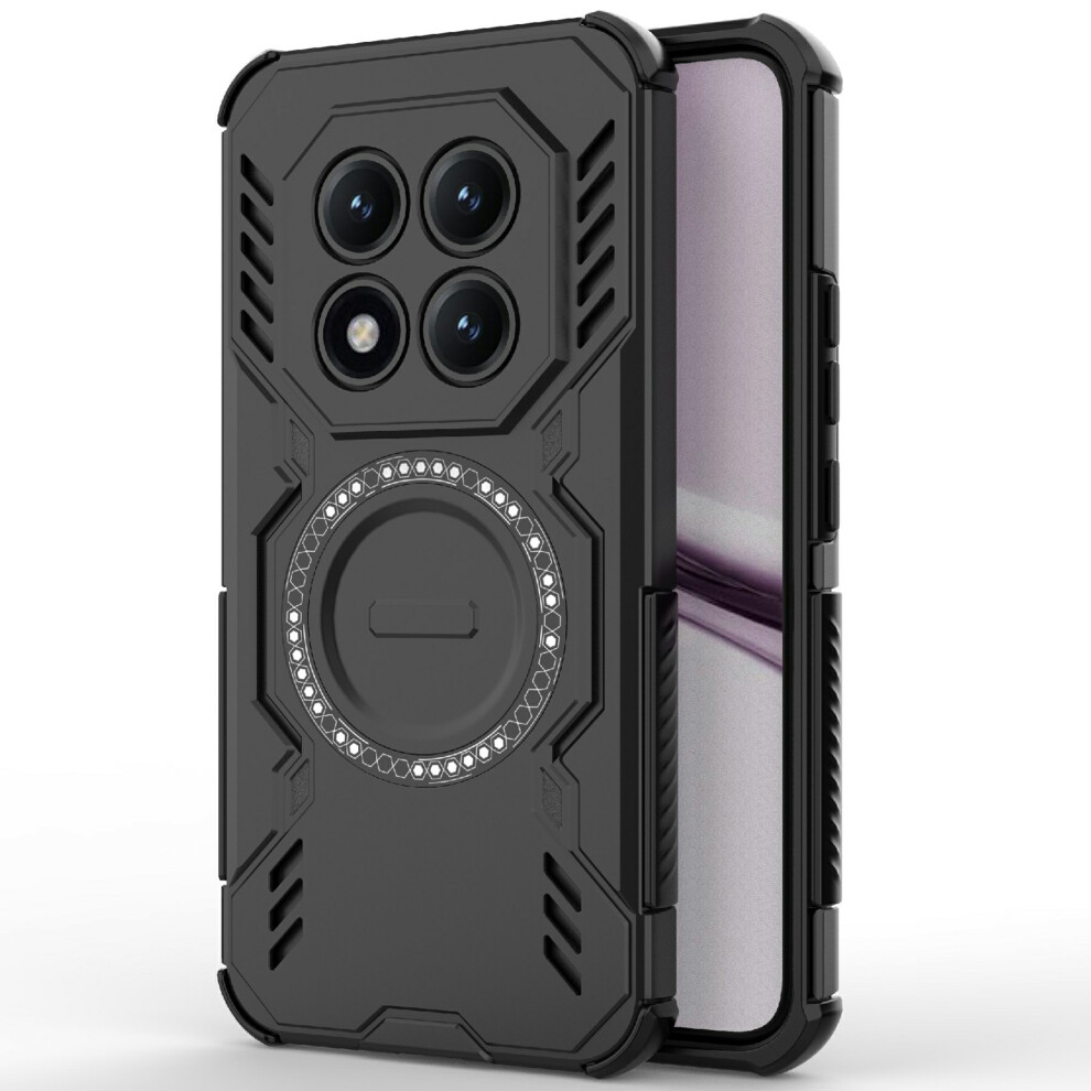 (Black) For Xiaomi Poco M8 Pro 5G / Redmi Note 15 Pro+ 5G (Global) Magnetic Case Butterfly Armor Hollow Heat Dissipation Pc + Tpu Phone Co Black 6914296380750