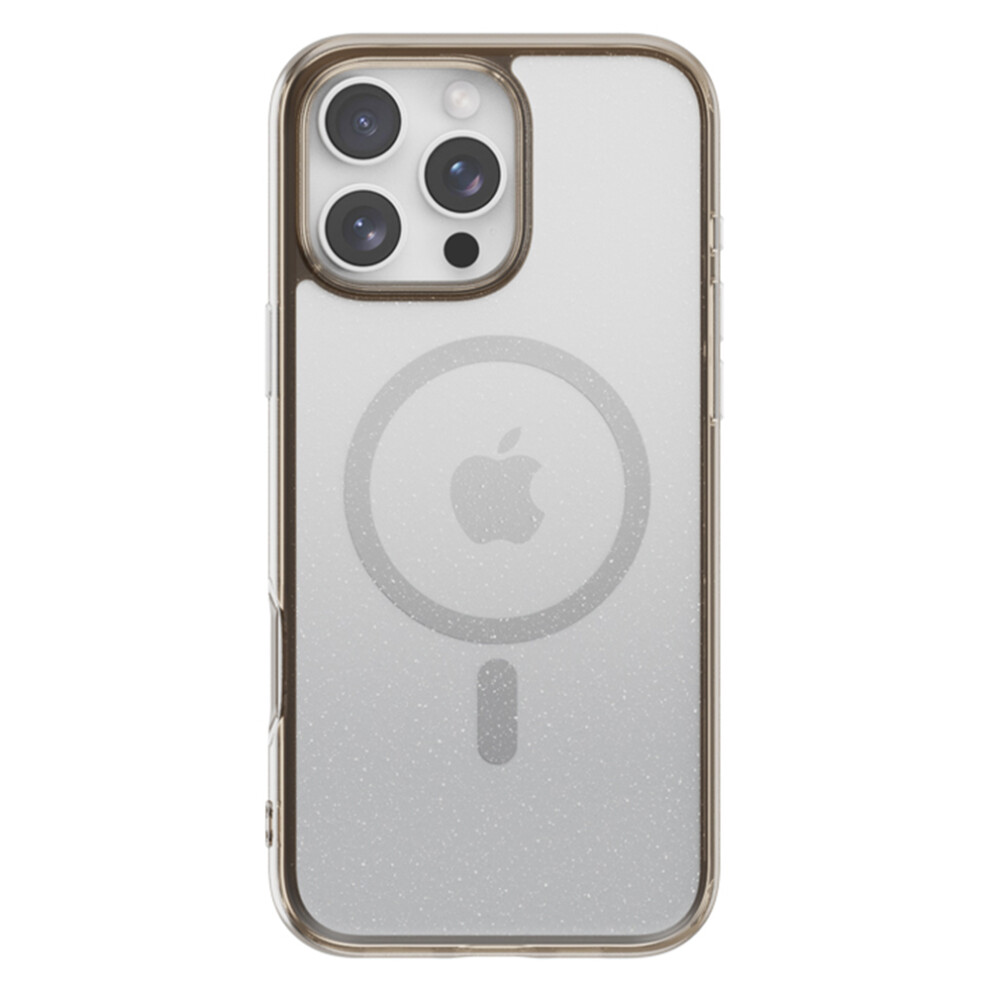 (Transparent ) For Iphone 16 Pro Case Compatible With Magsafe Sparkling Glitter Pc + Tpu Phone Cover Black 6914298066812