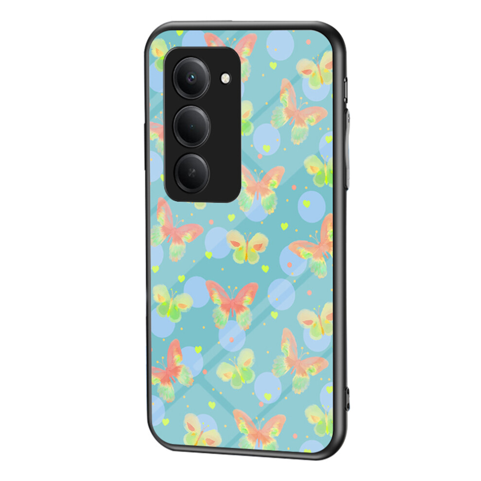 (Lush Butterfly) For Xiaomi Redmi 15 5G (Global) (169Mm) Case Butterfly Pattern Tpu + Tempered Glass Protective Phone Cover 6914292779138