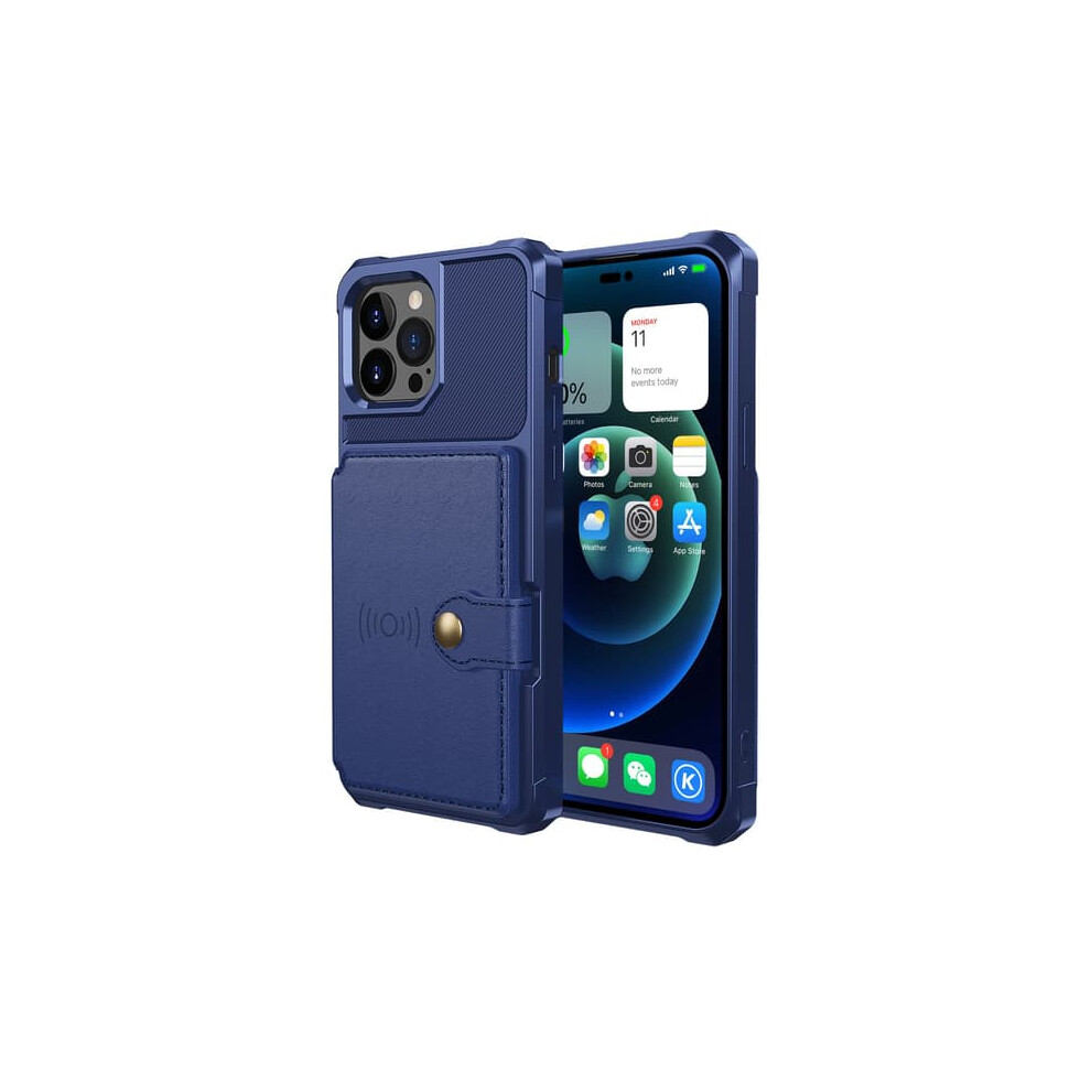 Iphone 14 Pro Max Case With Card Holder Blue 962029555650