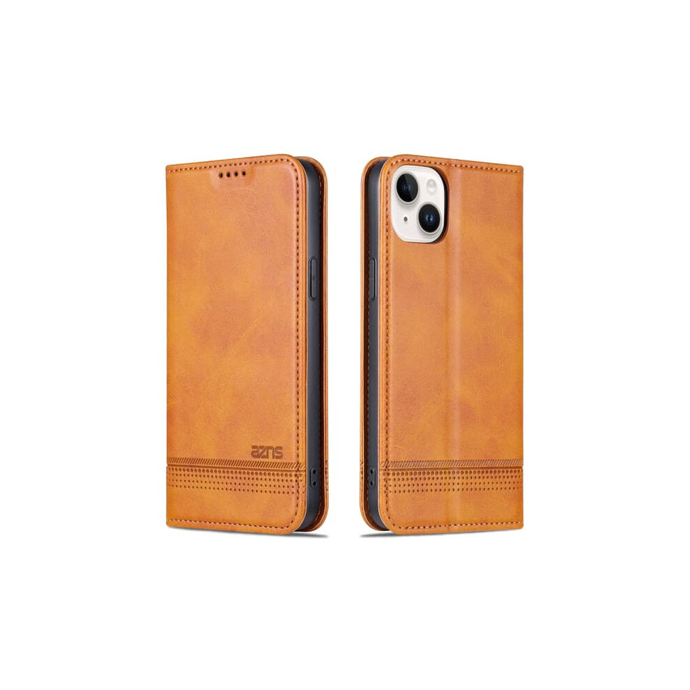 Iphone 15 Wallet Case Leather 3 Card Slots Brown 962029551300
