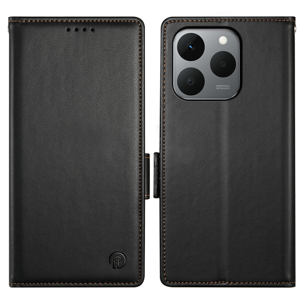 (Black) For Realme 15T 5G Stand Case Pu Leather Wallet Phone Cover Black 6914298318751