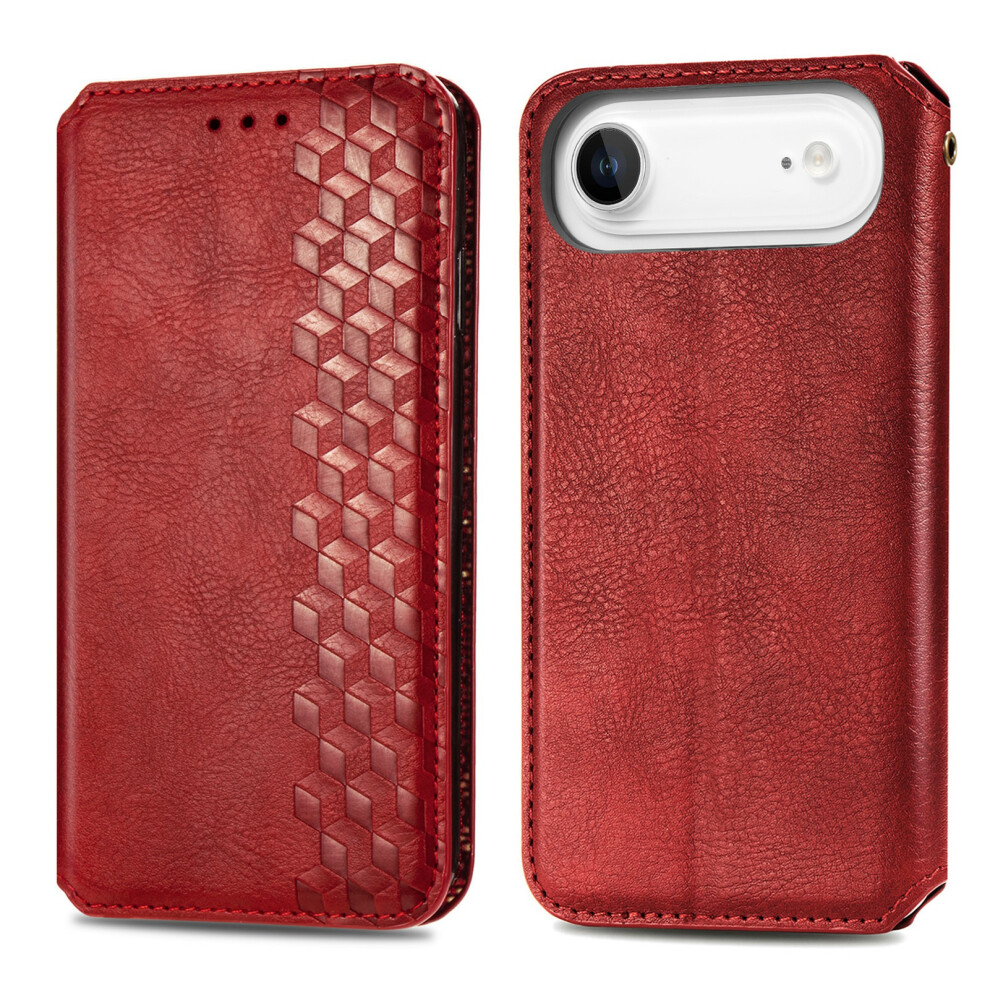 (Red) For Iphone Air Case Rhombus Imprint Pu Leather Wallet Phone Cover Red 6914290917198