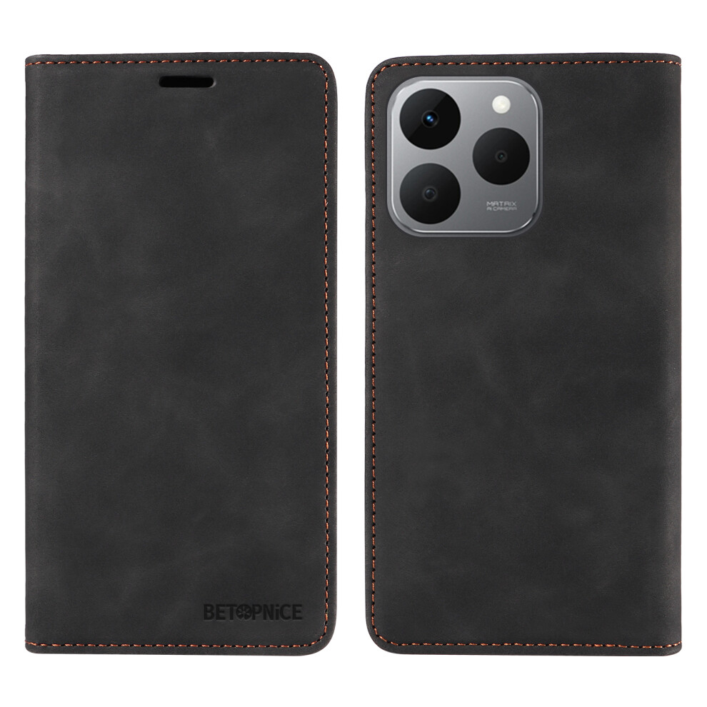 (Black) Betopnice For Realme 15T 5G Case Magnetic Closure Rfid Blocking Wallet Stand Leather Phone Cover Black 6914296636826
