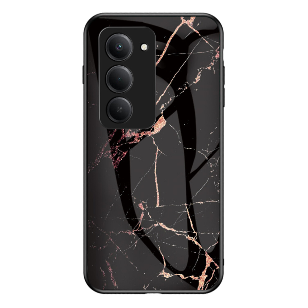 (Gold Black Marble) For Xiaomi Redmi 15 5G (Global) (169Mm) Case Marble Pattern Tempered Glass+Pc+Tpu Protective Phone Cover Black,Gold 6914297361413
