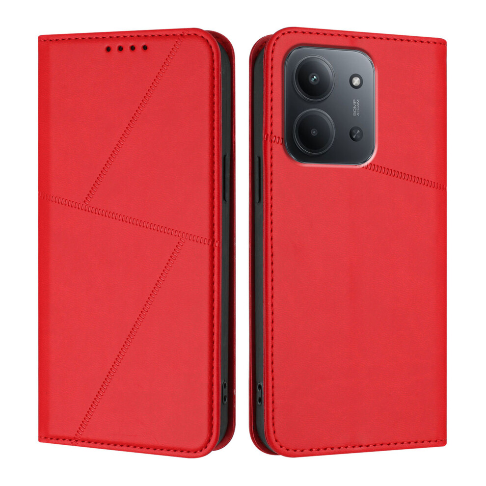 (Red) For Xiaomi Mi 15C 4G (Global) (171Mm) Wallet Case Magnetic Closure Leather Flip Phone Cover With Stand Red 6914293643964