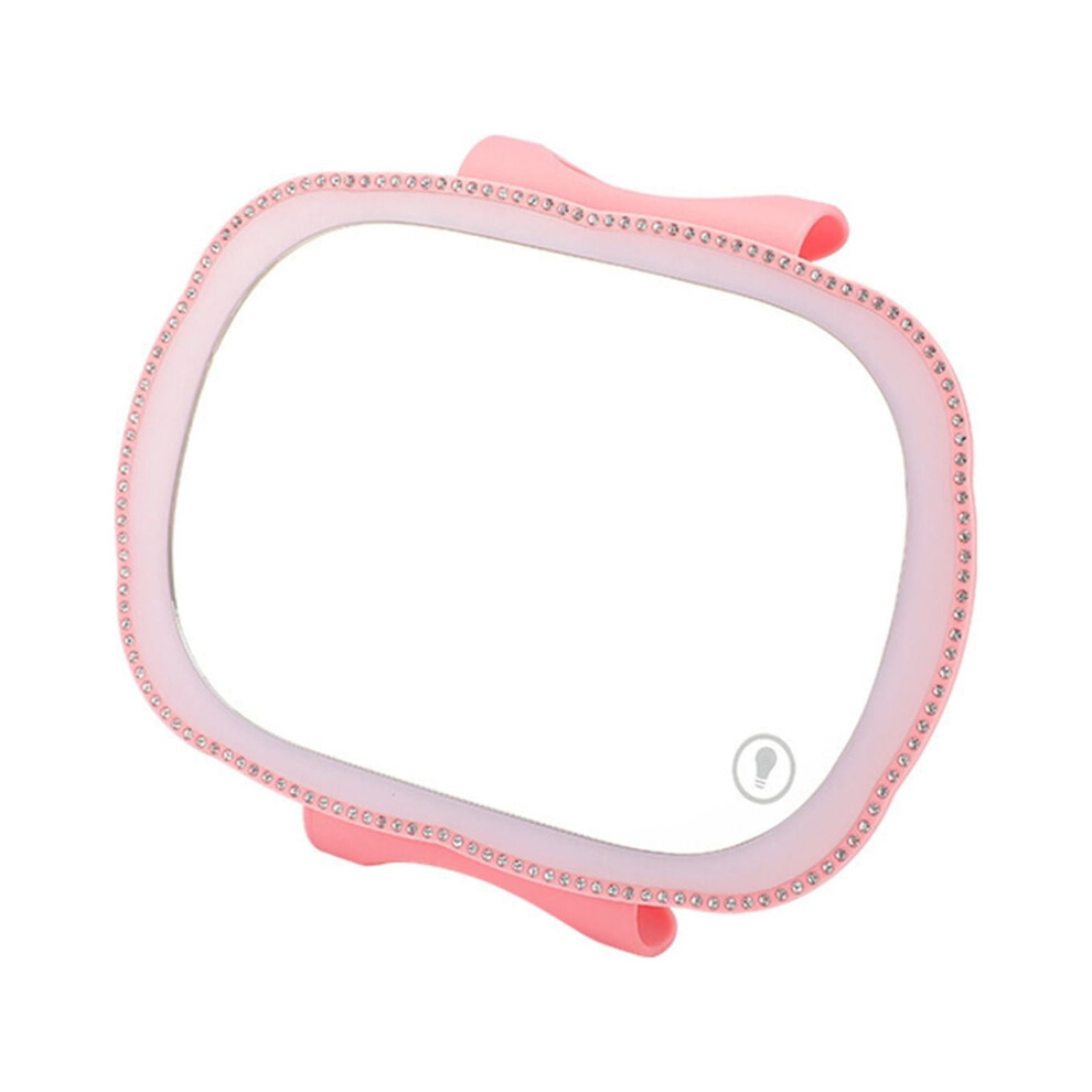 Car Portable Makeup Mirror with LED Light and Touch Control