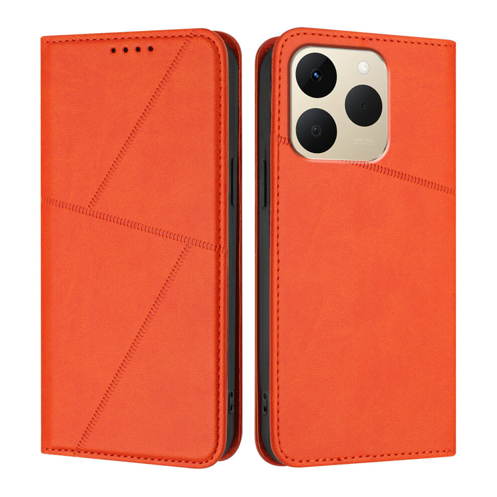 (Orange) For Realme 15T 5G Wallet Case Magnetic Closure Leather Flip Phone Cover With Stand Orange 6914297592817