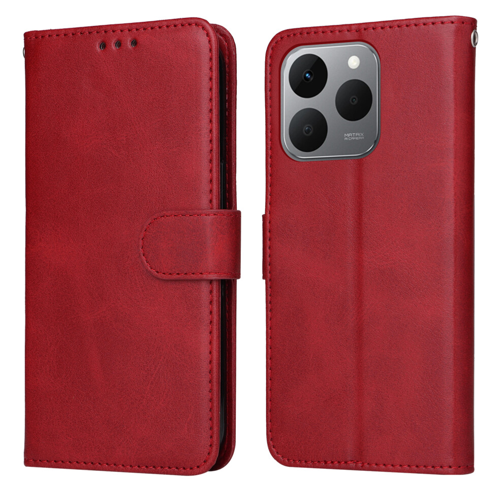 (Red) For Realme 15T 5G Case Wallet Pu Leather Folio Flip Phone Cover Red 6914298057148