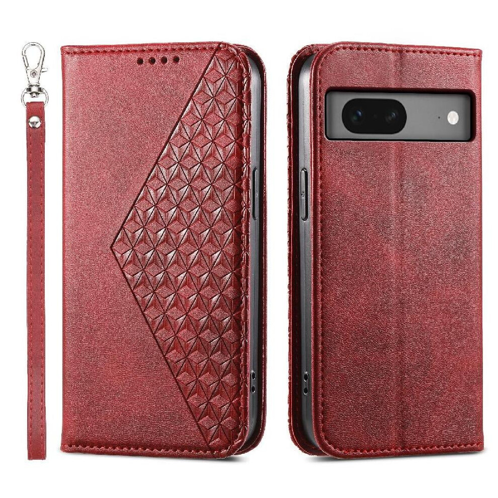 Flip Case For Google Pixel 7 Rhombus Hand Strap Wallet 971050040745