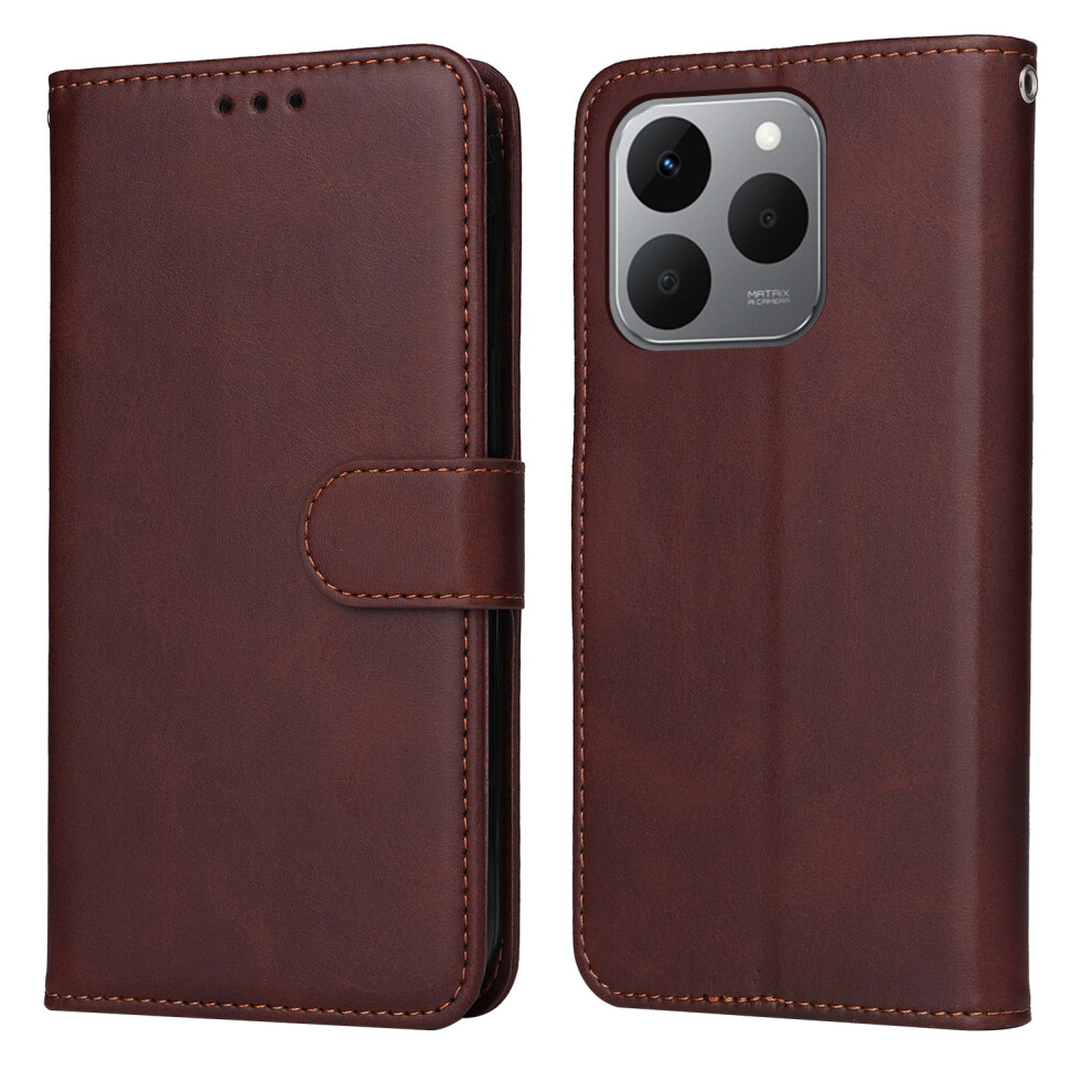 (Brown) For Realme 15T 5G Case Wallet Pu Leather Folio Flip Phone Cover Brown 6914294713086