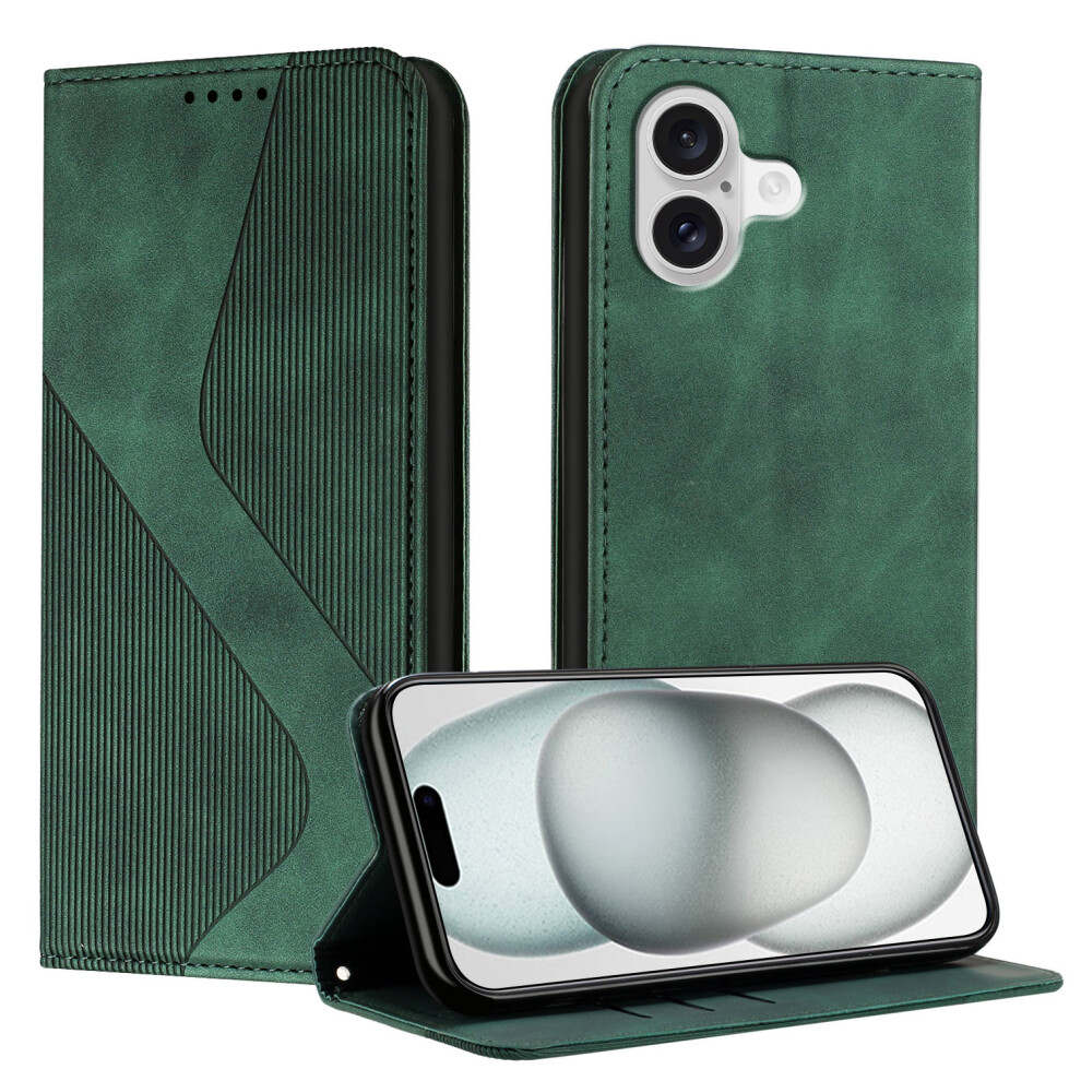 (Green) For Iphone 17 Phone Cover Skin-Touch Feel Leather Wallet Case With Stand Green 6914295358743