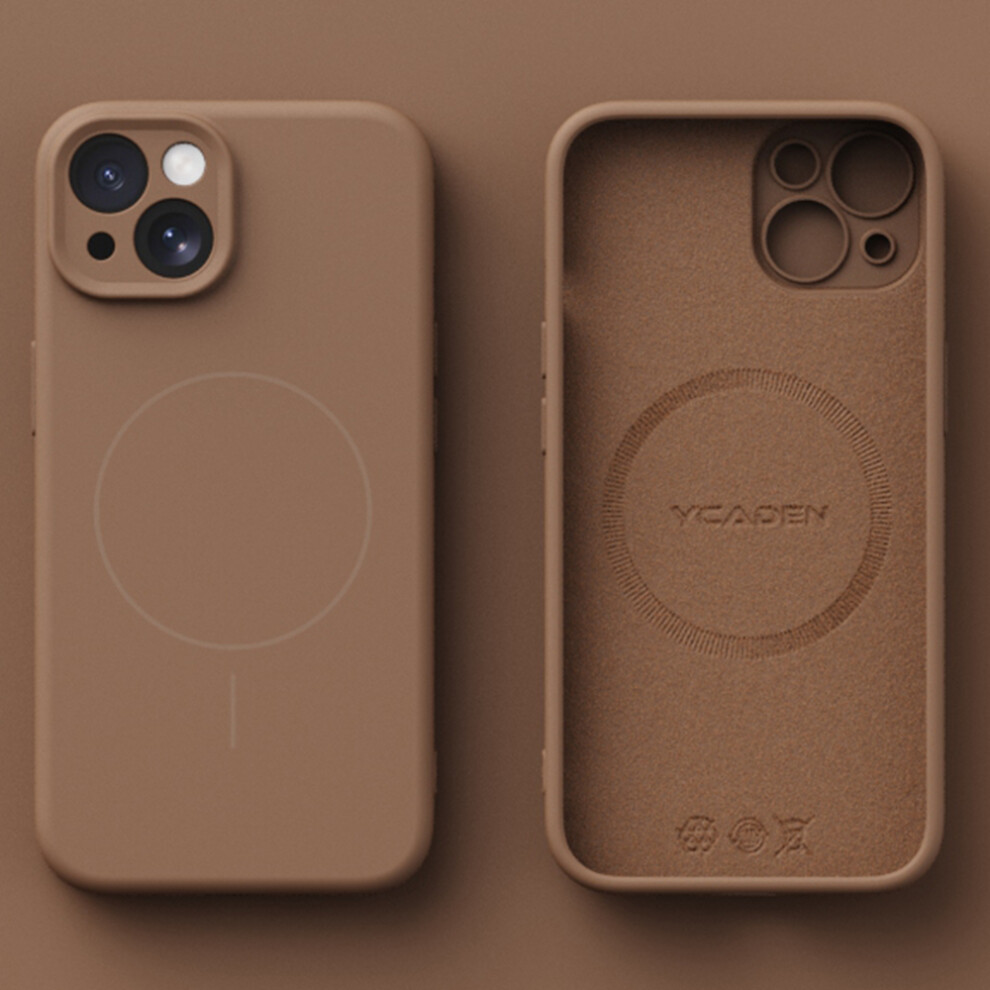 (Khaki) Ycaden For Iphone 15 Case Compatible With Magsafe Precision Cutouts Ultra Thin Tpu Phone Cover 6914294976153