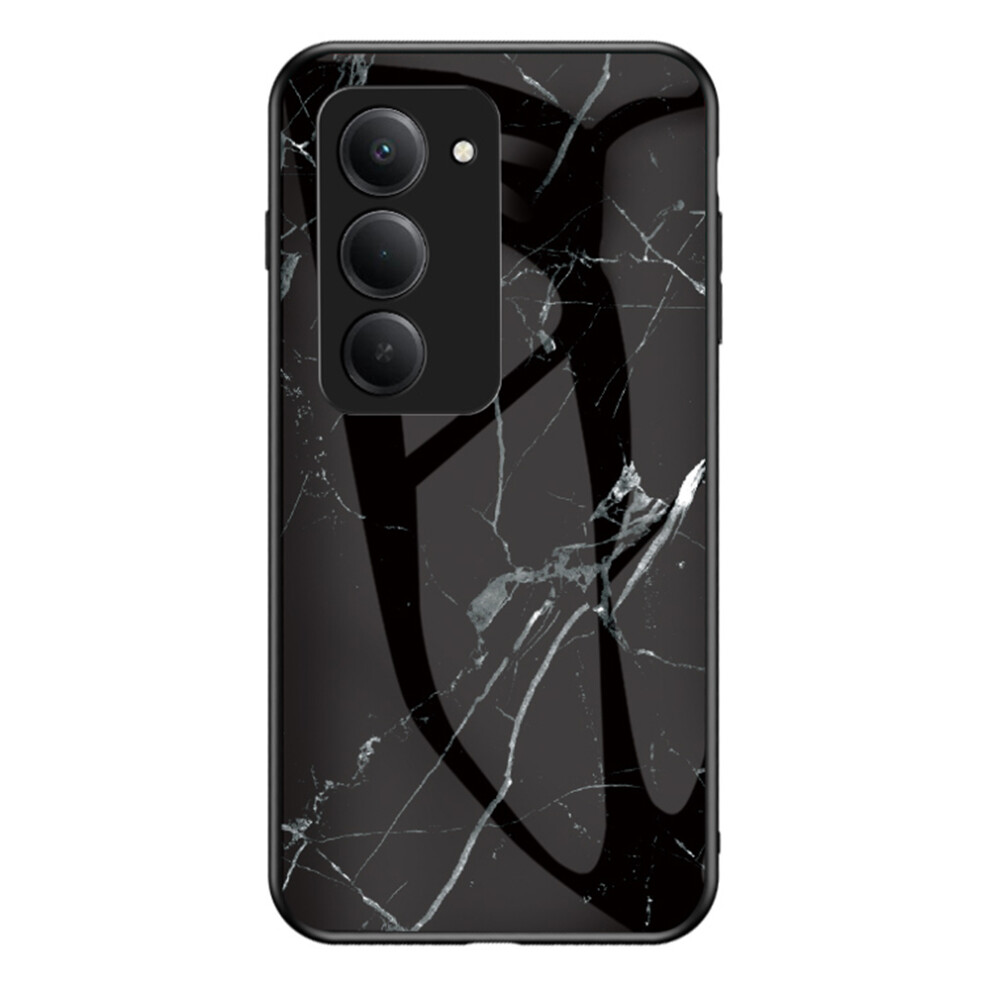 ( Marble) For Xiaomi Redmi 15 4G (Eu) (171Mm) Case Marble Pattern Tempered Glass+Pc+Tpu Protective Phone Cover Black 6914298446621