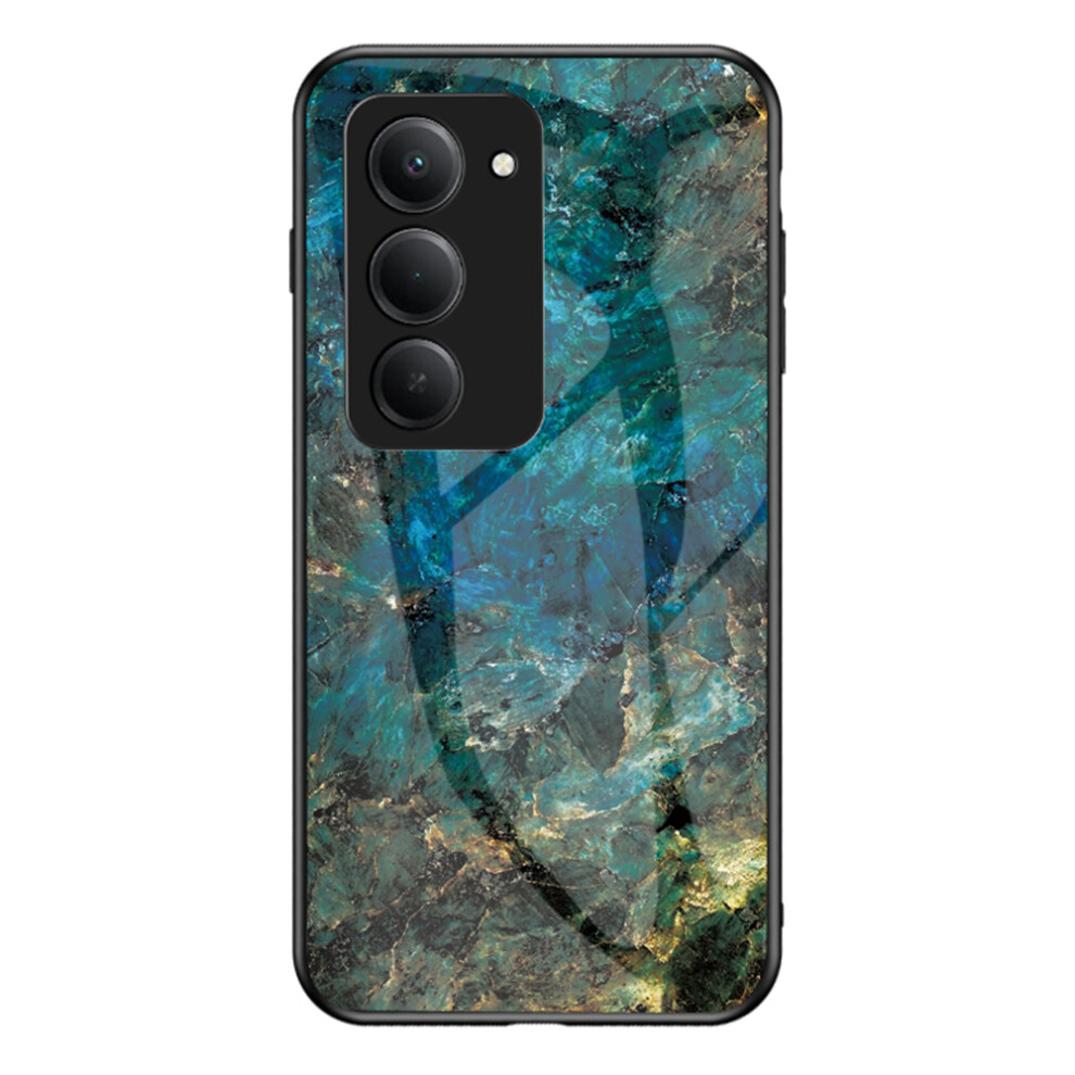 (Emerald Marble) For Xiaomi Redmi 15 4G (Eu) (171Mm) Case Marble Pattern Tempered Glass+Pc+Tpu Protective Phone Cover Green 6914294666979