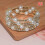Crystal imitation pearl bracelet silver multilayer 8