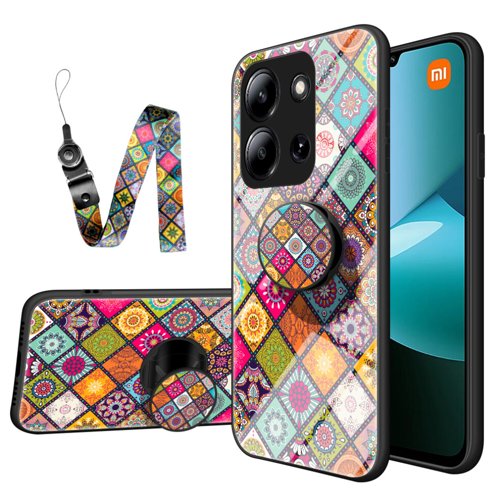 (Color Pattern) Phone Case For Xiaomi Redmi 15C 4G (Eu) (173Mm) / 15C 5G (Eu) (173Mm) / Poco C85 4G (173Mm) Kickstand Ethnic Pattern Tempered Glas 6914299674580