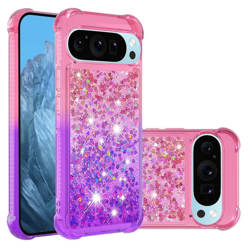 Google Pixel 9 5G Clear Bumper Case With Glitter Flow 971050053783
