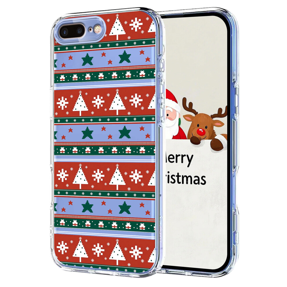 (Christmas Ribbons) For Iphone 7 Plus 5.5 Inch / Iphone 8 Plus 5.5 Inch Case Christmas Themed Pattern Printing Tpu Phone Back Cover 6914292313721