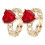 Women's Gold-Plated Zircon Heart Rings Adjustable Open 2