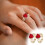 Women's Gold-Plated Zircon Heart Rings Adjustable Open 8