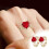 Women's Gold-Plated Zircon Heart Rings Adjustable Open 7