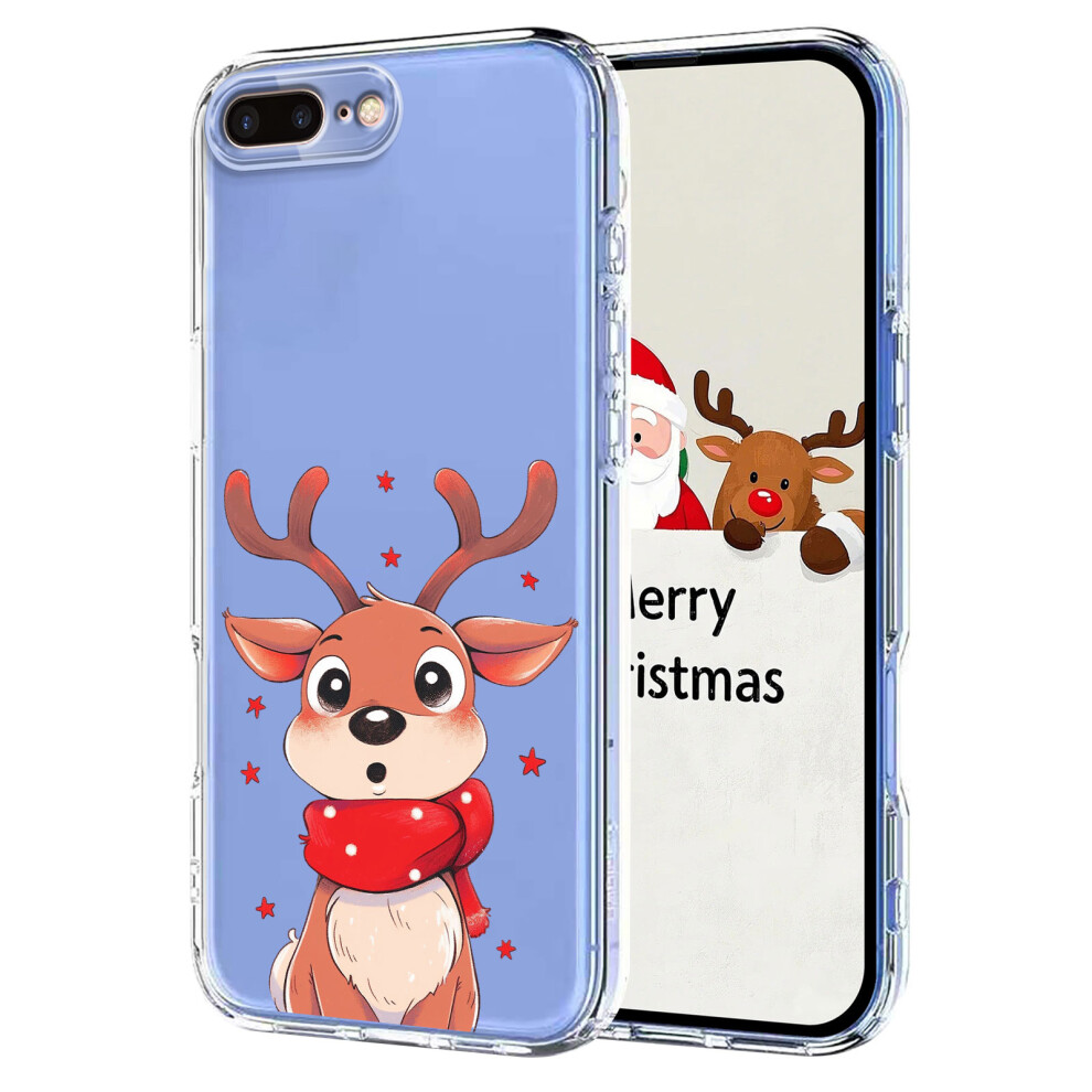 (Christmas Elk) For Iphone 7 Plus 5.5 Inch / Iphone 8 Plus 5.5 Inch Case Christmas Themed Pattern Printing Tpu Phone Back Cover 6914295453905