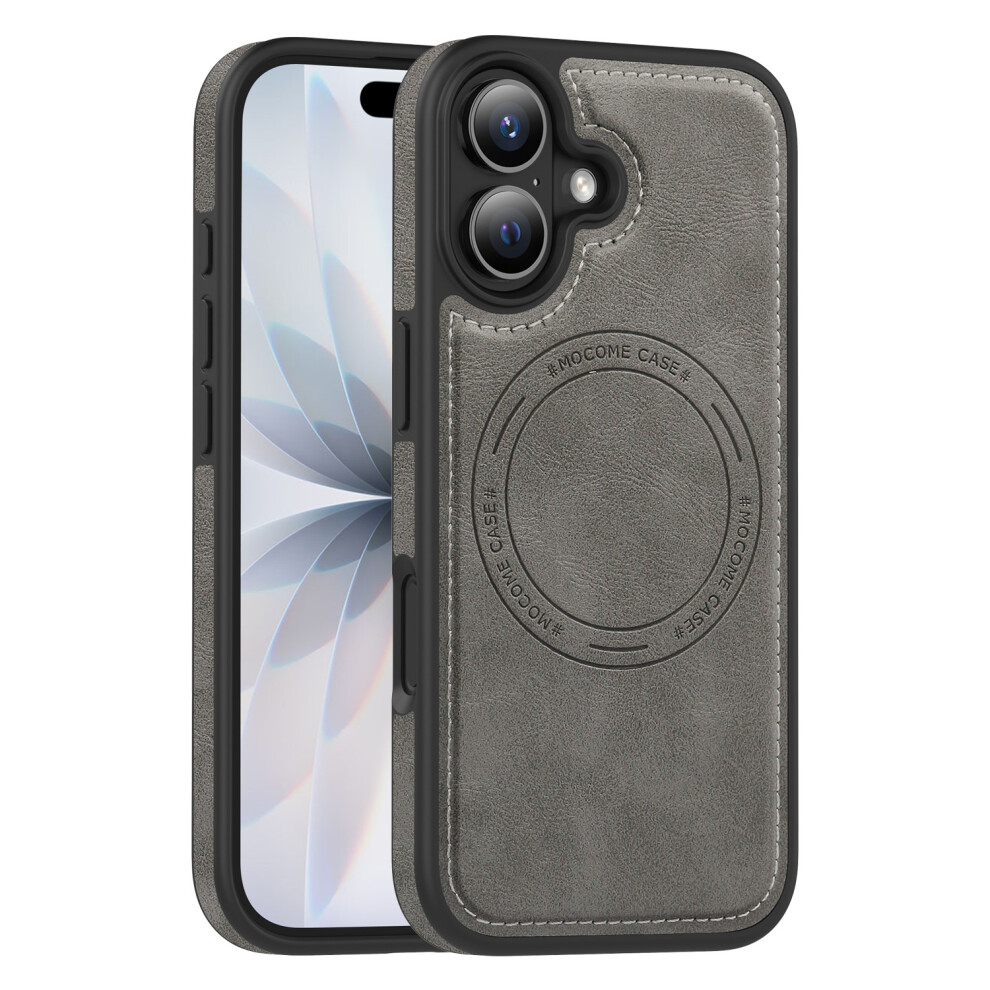 (Titanium ) For Iphone 17 Case Compatible With Magsafe Leather Back Phone Cover Grey 6914290874866