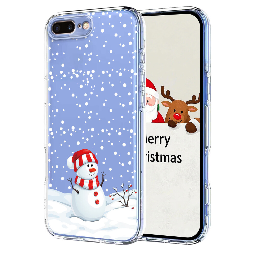 (Christmas Snowman) For Iphone 7 Plus 5.5 Inch / Iphone 8 Plus 5.5 Inch Case Christmas Themed Pattern Printing Tpu Phone Back Cover 6914292752070