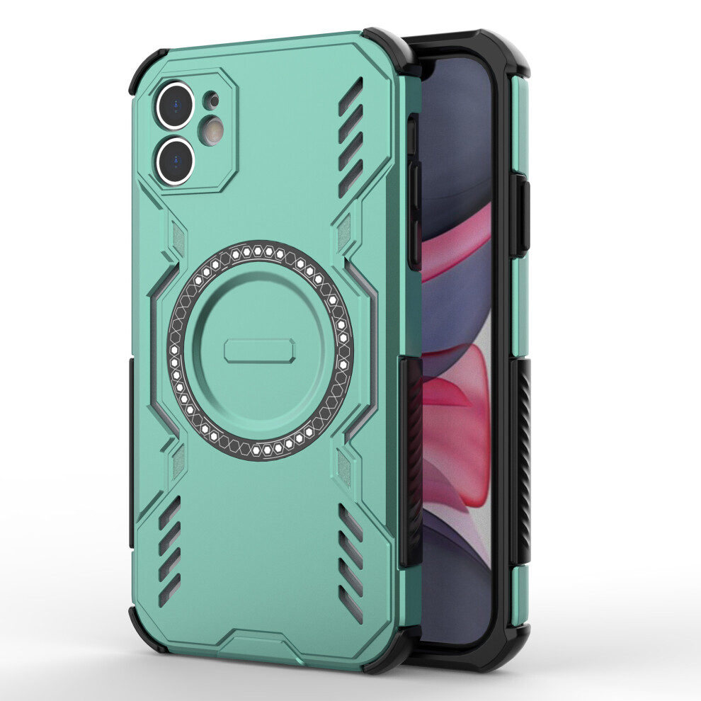 (Green) For Iphone 11 Magnetic Case Butterfly Armor Hollow Heat Dissipation Pc + Tpu Phone Cover Green 6914294482227