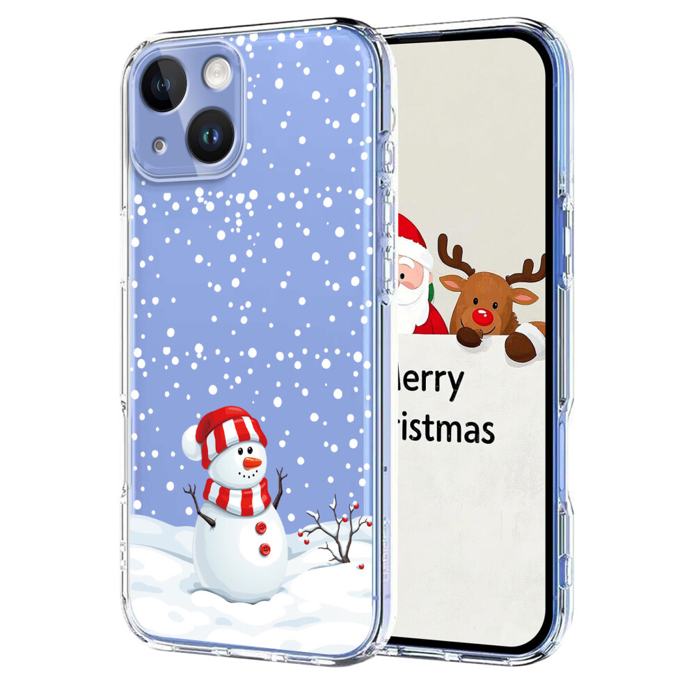 (Christmas Snowman) For Iphone 13 6.1 Inch / Iphone 14 Case Christmas Themed Pattern Printing Tpu Phone Back Cover 6914294657908