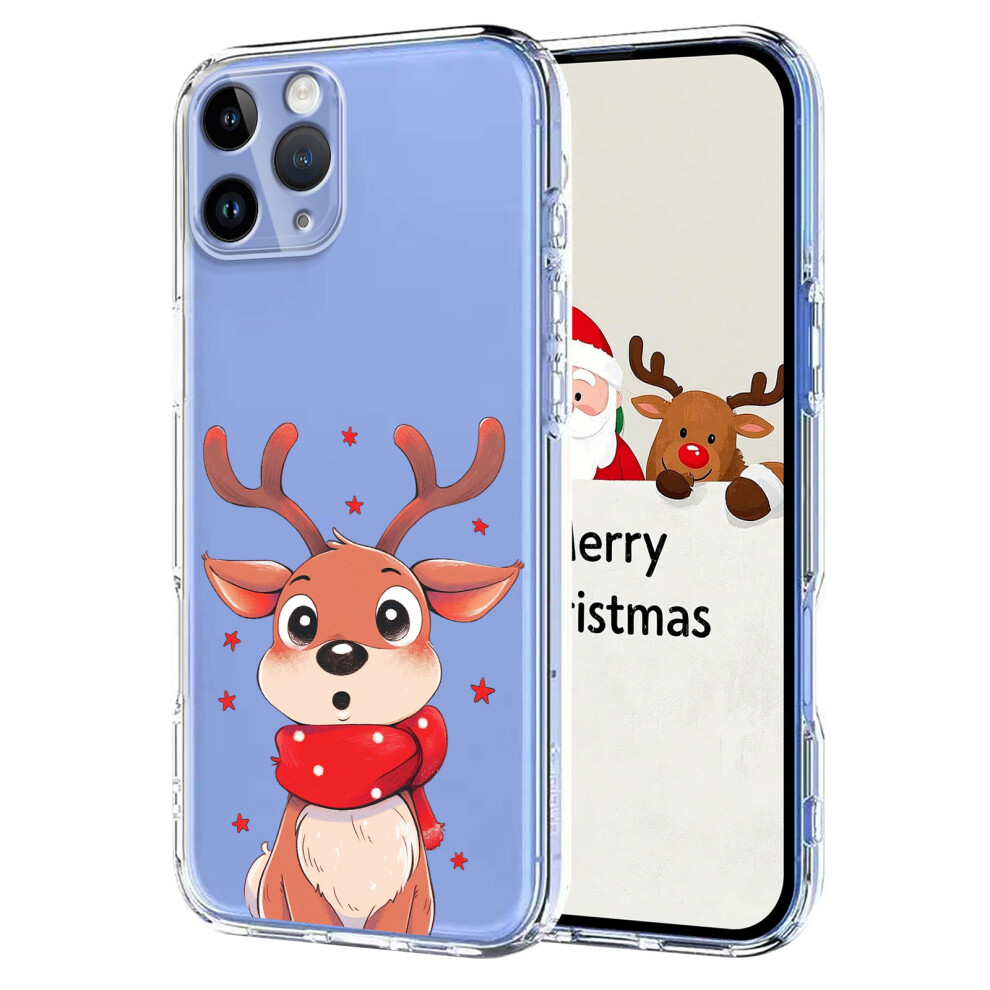 (Christmas Elk) For Iphone 11 Pro Case Christmas Themed Pattern Printing Tpu Phone Back Cover 6914290546466