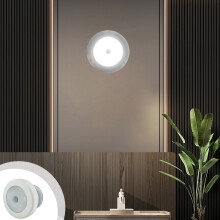 Quinlirra1Pcs Lampe de plafond à capteur intelligent, applique murale à capteur, applique murale pour armoire, alimentée par piles, pour placard,