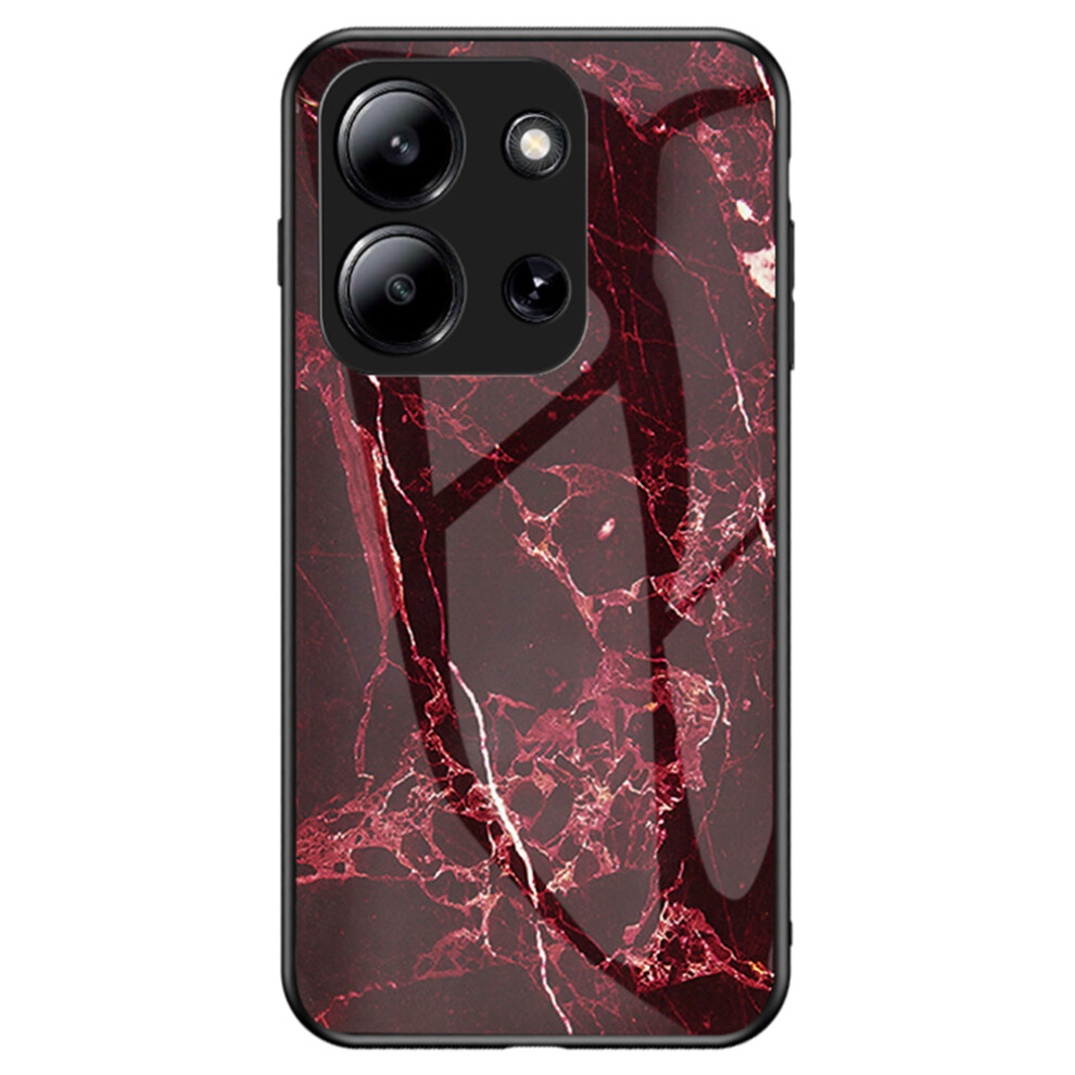 (Blood Marble) For Xiaomi Mi 15C 4G (Global) (171Mm) / Poco C85 4G (171Mm) Case Marble Pattern Tempe Glass + Pc + Tpu Protective Phone Cove Red 6914294208117