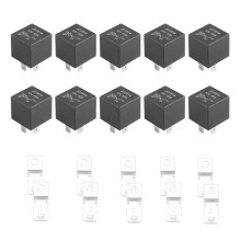 10 Pcs 5 Pin 12V Relay (SPDT) (30/40 Amp) 12 Volt Automotive Relay for Automotive Fans
