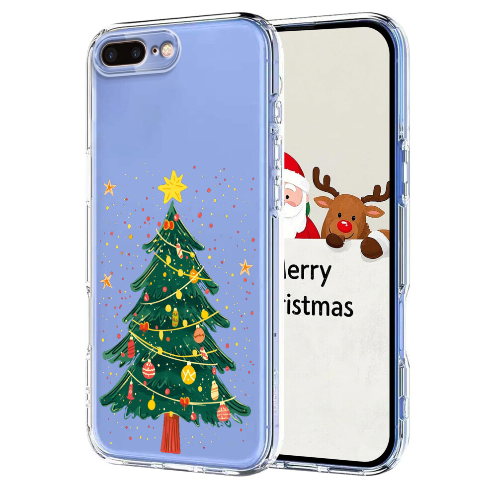 (Christmas Tree) For Iphone 7 Plus 5.5 Inch / Iphone 8 Plus 5.5 Inch Case Christmas Themed Pattern Printing Tpu Phone Back Cover 6914299466697