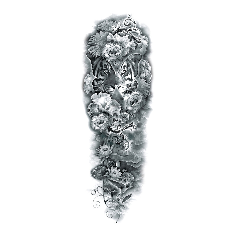 Men's Arm Temporary Tattoo Stickers 3D Waterproof 12pcs