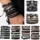 Punk Læderarmbånd Wrap Manchet til Mænd 4 stk. Sort 4