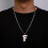 Baseball Initial Pendant Necklace Stainless Steel Gold 5
