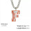 Baseball Initial Pendant Necklace Stainless Steel Gold 7