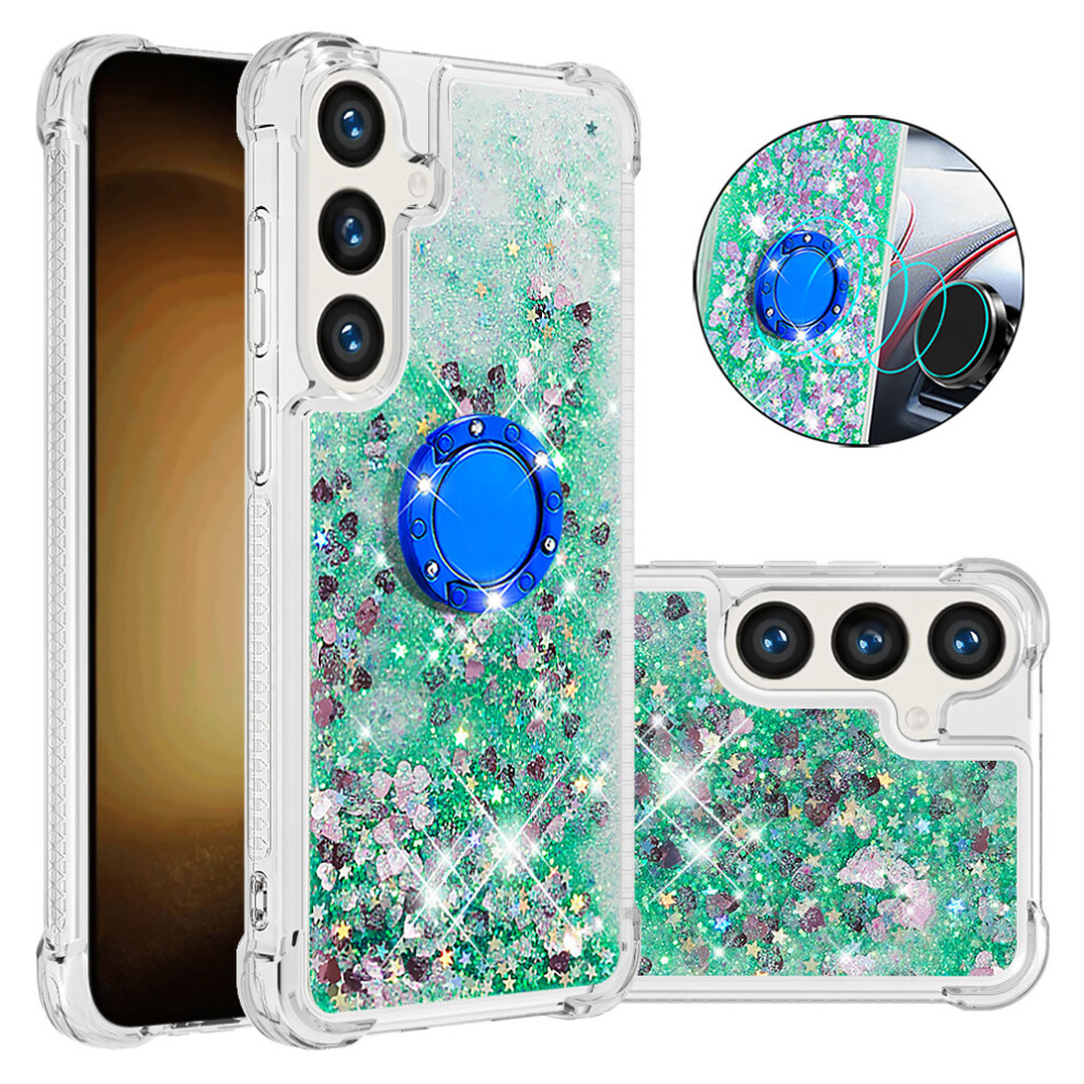 ( / Hearts) For Samsung Galaxy S25 Fe Tpu Case With Kickstand Quicksand Shockproof Cover Green 6914295317993