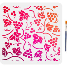 PET grape stencil 300x300mm with brush
