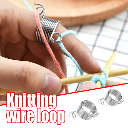Knitting Thimble Stainless Steel Finger Ring 2 Sizes 2