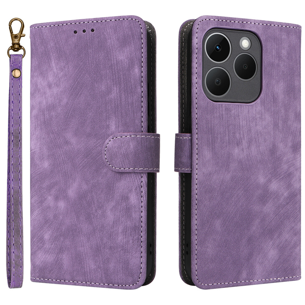 (Purple) For Realme 15T 5G Case Wallet Rfid Blocking Pu Leather Phone Cover Stand With Strap Purple 6914293146380