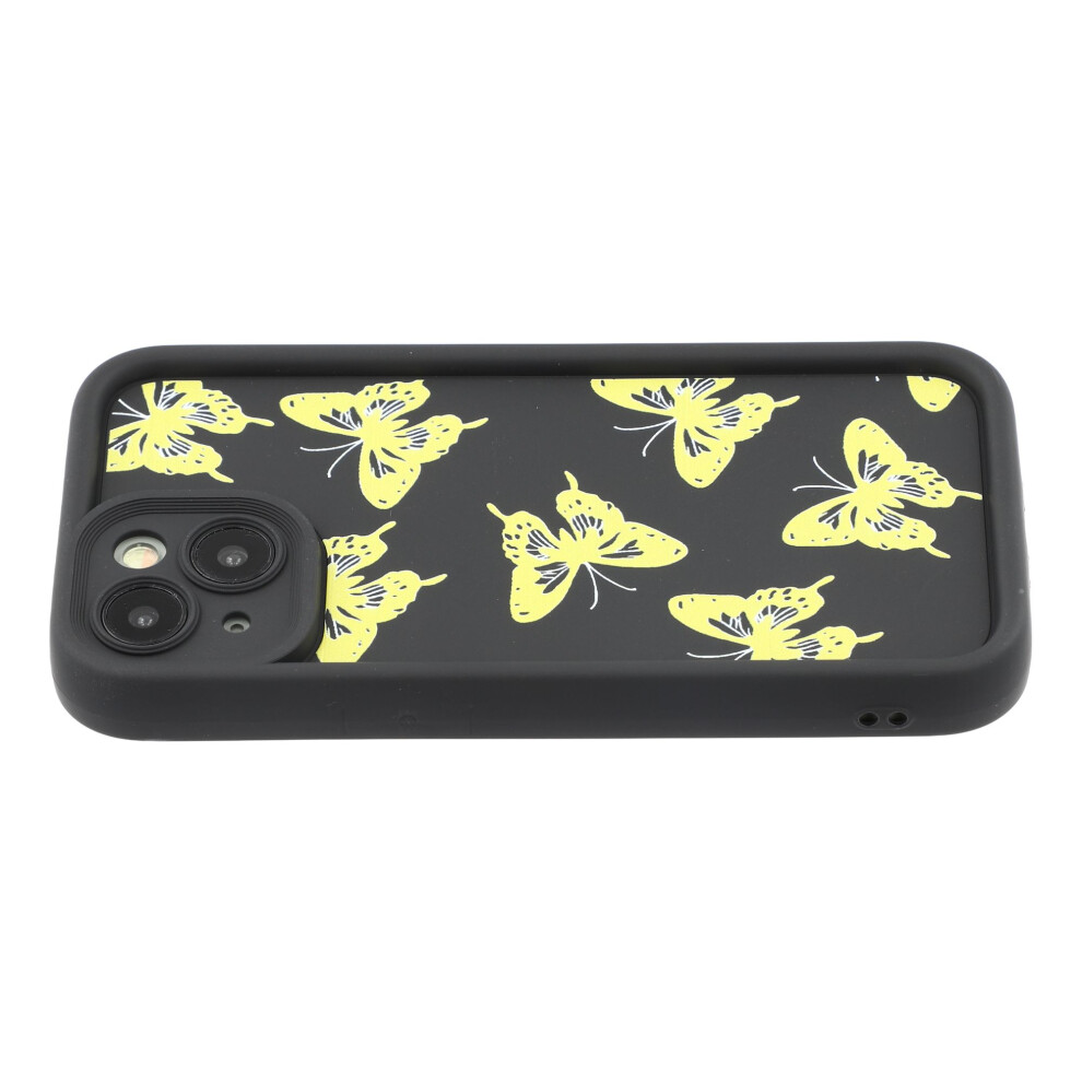 (Yellow) For Iphone 15 Case Butterfly Print Tpu Shockproof Phone Back Cover Yellow 6914291647315